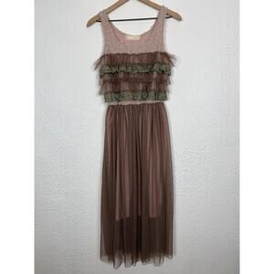 A’reve Layered Tulle Midi Dress Sleeveless Fairycore Whimsy NWT Size Small